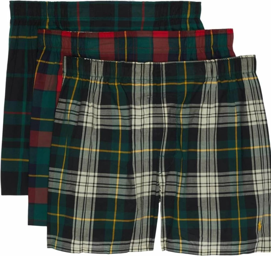 POLO RALPH LAUREN Men's Classic Fit Cotton Boxer Briefs 3-Pack - Soft Breathable Underwear Multipack