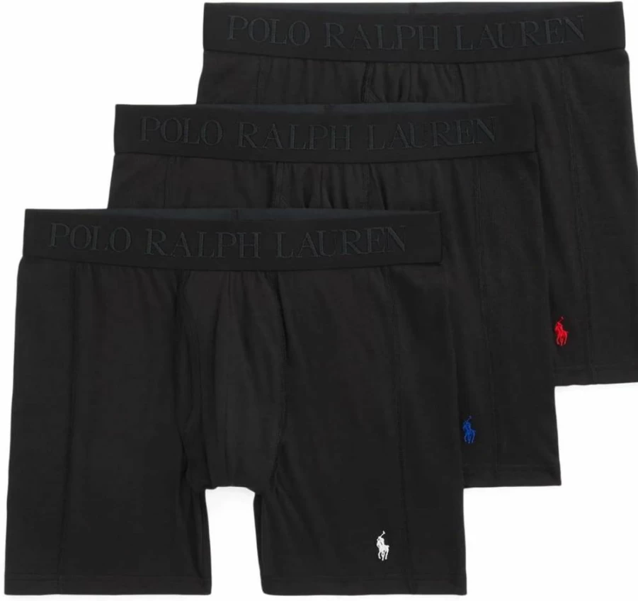 POLO RALPH LAUREN Men's 4D Flex Performance Boxer Briefs 3-Pack - Air Long Leg Underwear for Comfort & Support