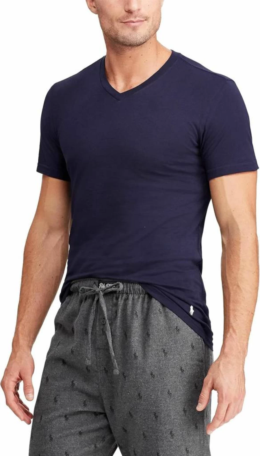 POLO RALPH LAUREN Men's Slim Fit Cotton V-Neck Undershirts 3-Pack - Breathable Soft Crewneck Tee Shirts for Men