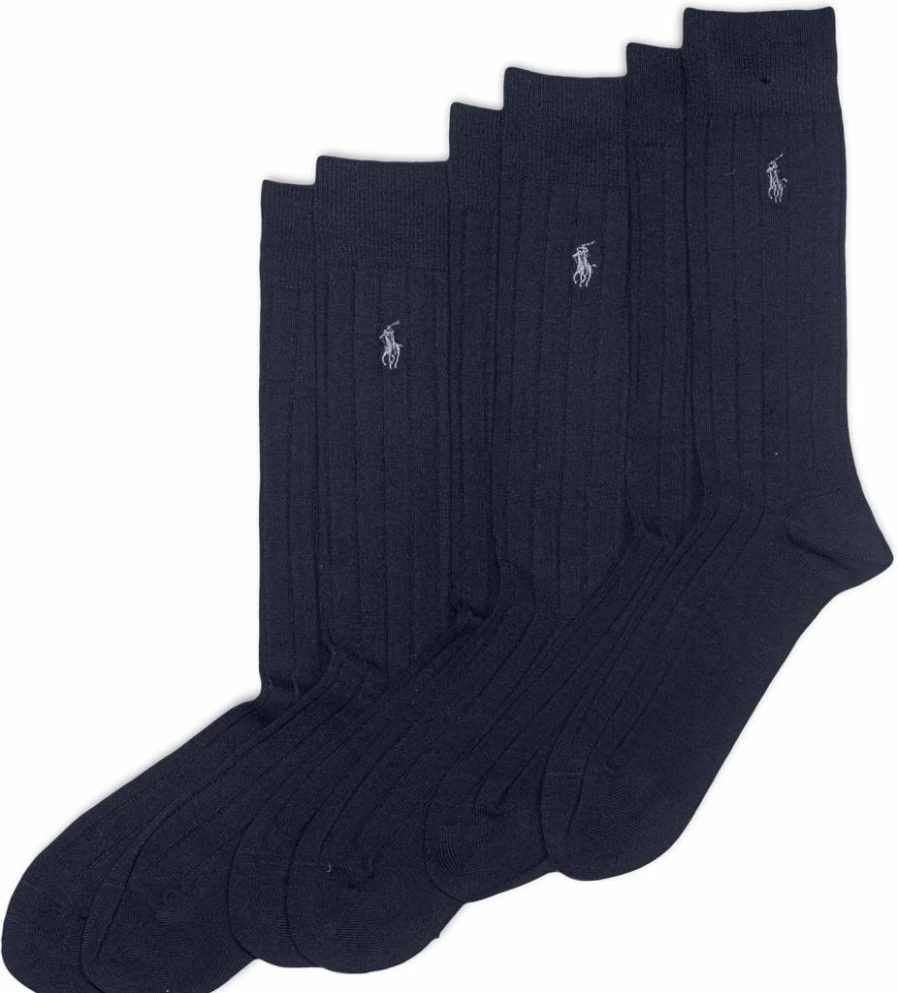 POLO RALPH LAUREN Men's Crew Socks 3-Pack - Soft Lightweight Cotton Dress Socks for Everyday Comfort