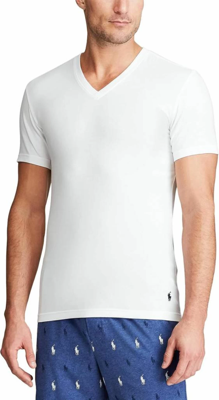 POLO Men's Slim Fit Stretch V-Neck T-Shirt for Men - Comfortable & Stylish Casual Tee