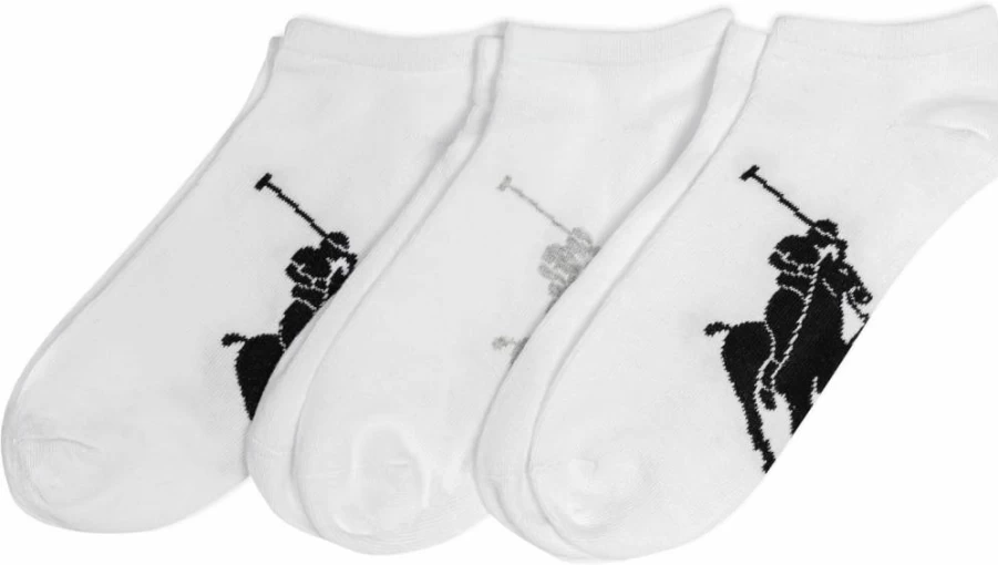 POLO RALPH LAUREN Men's Classic Big Pony Low-Cut Socks 3-Pack - Soft Lightweight Cotton Crew Socks for Casual & Athletic Wear