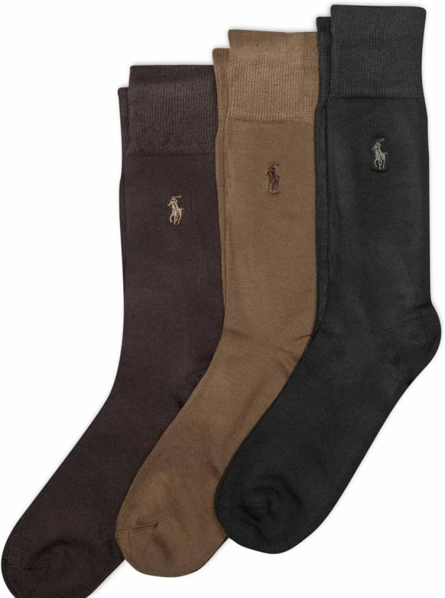 POLO RALPH LAUREN Men's Dress Socks 3-Pack - Super Soft Crew Socks with Reinforced Heel & Toe for Comfort & Durability