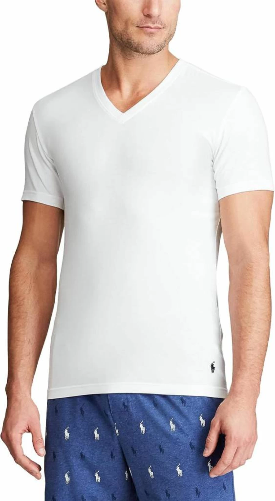POLO Ralph Lauren Men's Slim Fit Stretch V-Neck T-Shirt - Breathable Casual Tee