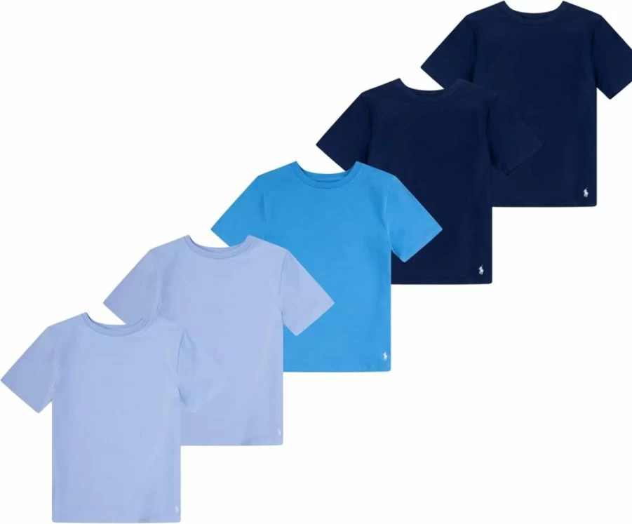 POLO RALPH LAUREN Boys' Cotton Multi-Pack Short Sleeve Undershirts - Classic Fit Crewneck Tees