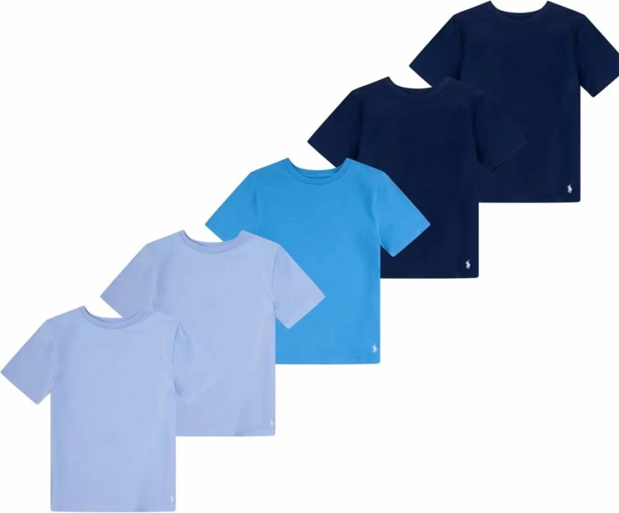 POLO RALPH LAUREN Boys' Cotton Multi-Pack Short Sleeve Undershirts - Classic Fit Crewneck Tees