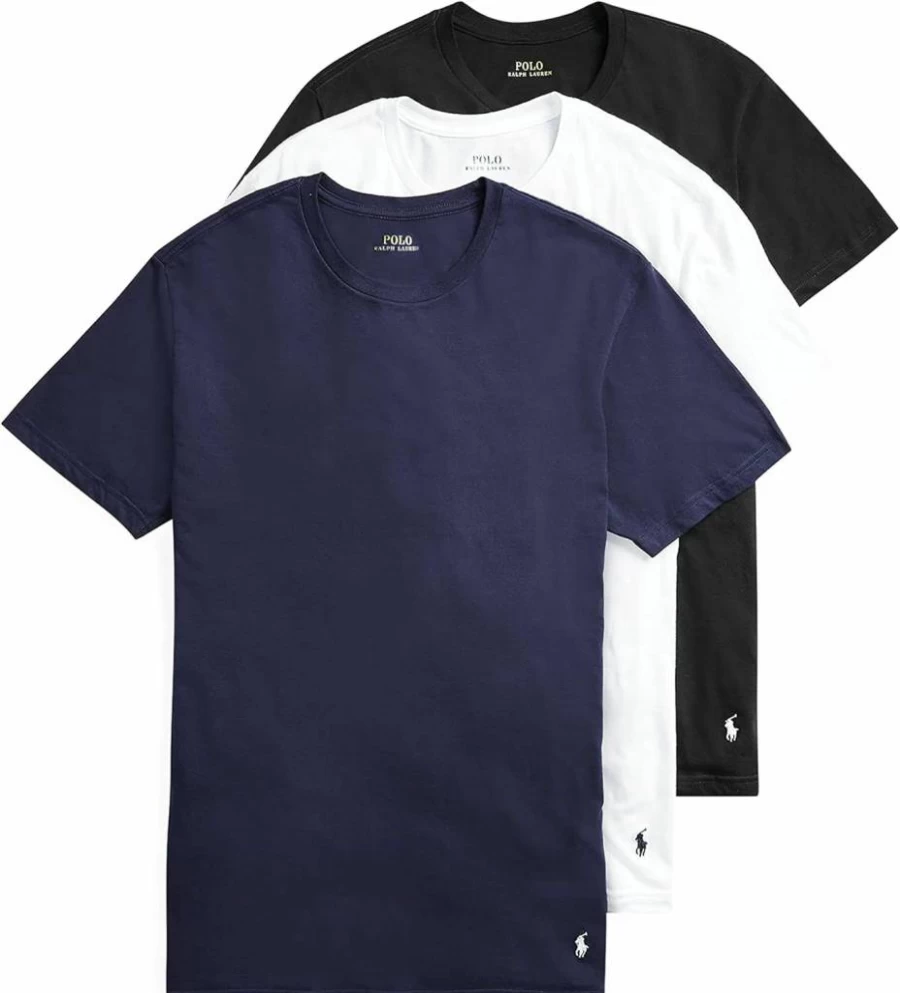 POLO RALPH LAUREN Men's Classic Fit Cotton Crew Neck Undershirts 3-Pack, Breathable White T-Shirts Multipack