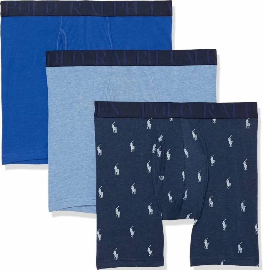 POLO RALPH LAUREN Men's Classic Fit Stretch Boxer Briefs 3-Pack - Trunks & Long Leg Options
