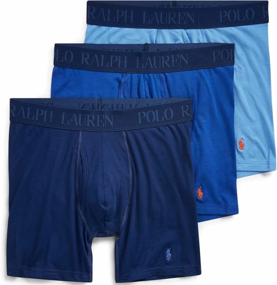 POLO Men's Cotton Modal Stretch Boxer Briefs 3-Pack - Soft Breathable Underwear with 4D Flex Comfort