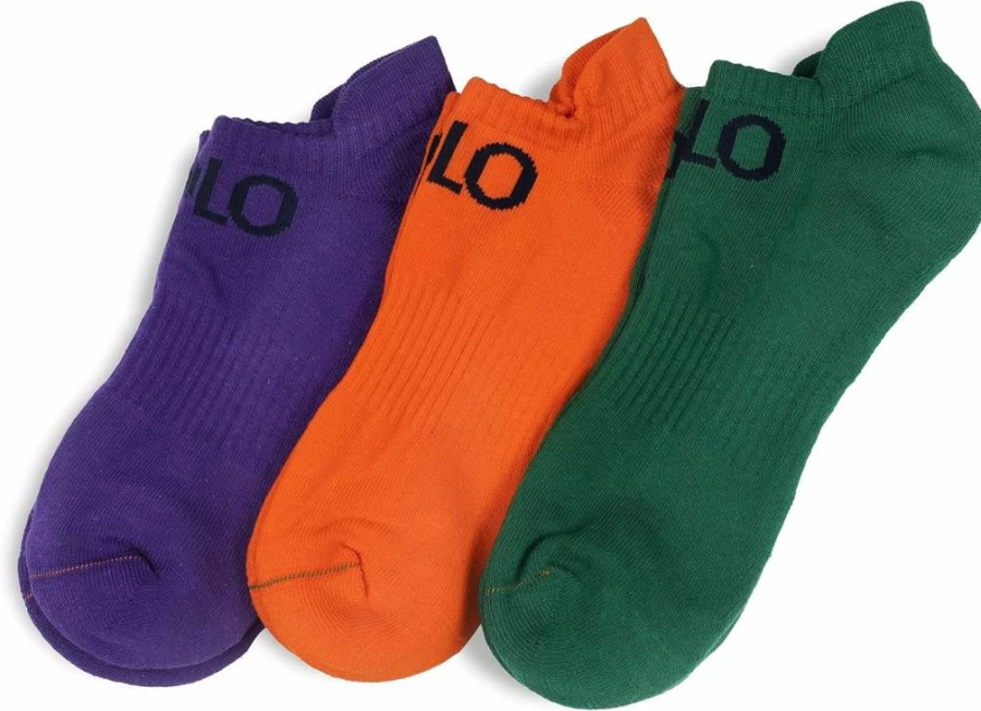 POLO RALPH LAUREN Men's Athletic Arch Support Cushioned Comfort Sport Polo Socks - 3 Pair Pack