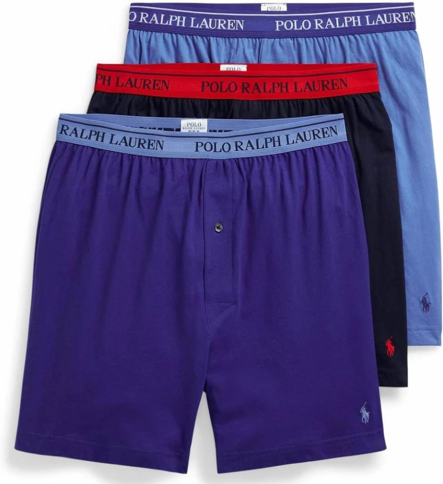 POLO RALPH LAUREN Men's Classic Fit Cotton Boxer Briefs 3-Pack - Soft Breathable Underwear