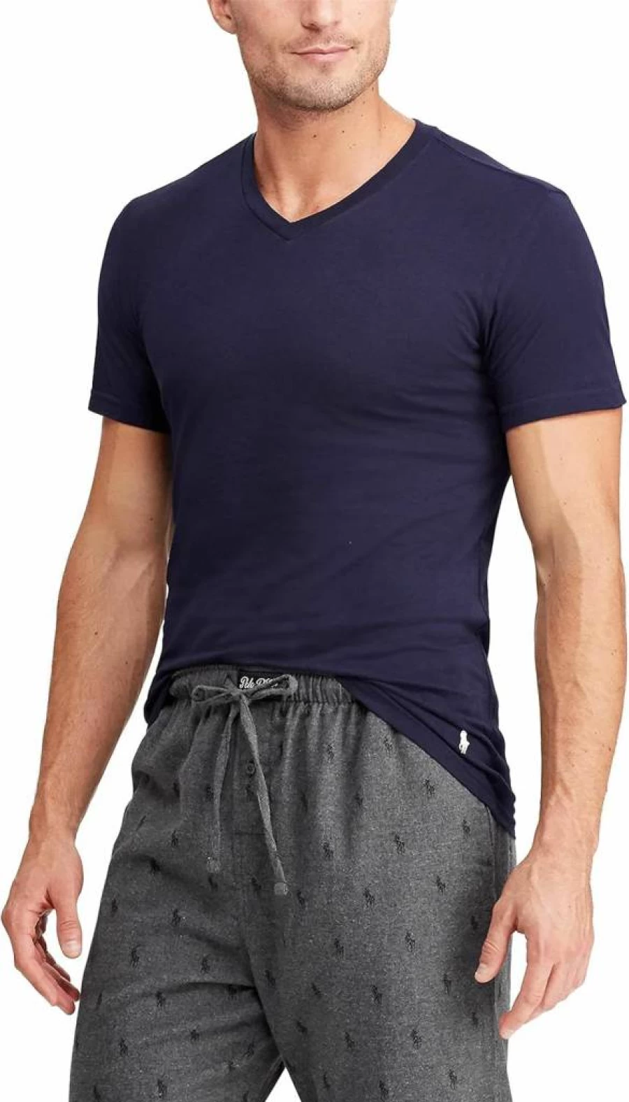 POLO RALPH LAUREN Men's Slim Fit Cotton V-Neck Undershirts 3-Pack - Breathable Soft Crewneck Tee Shirts for Casual Wear