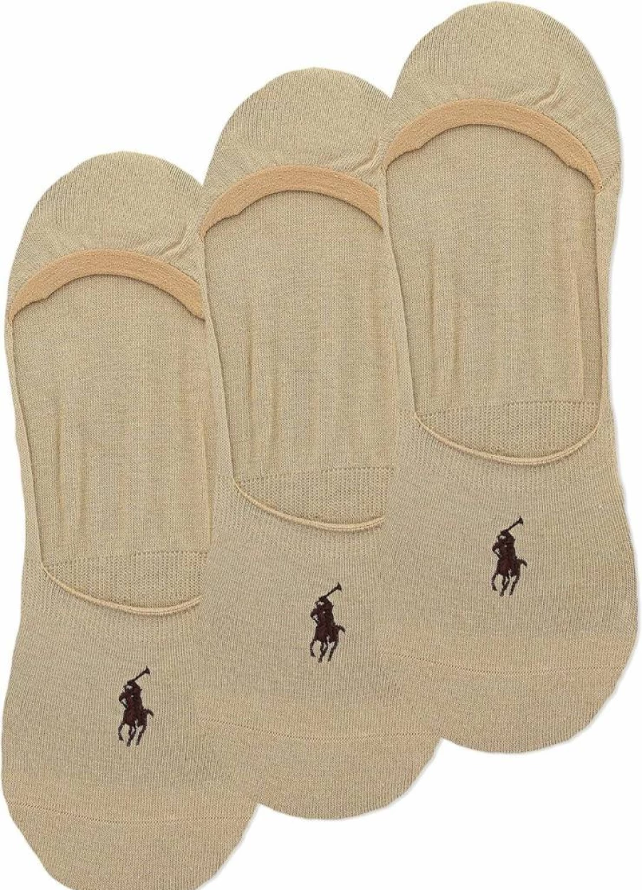POLO RALPH LAUREN Men's Lightweight Cotton Dress Liner Socks 3-Pack with Non-Slip Heel for Comfort