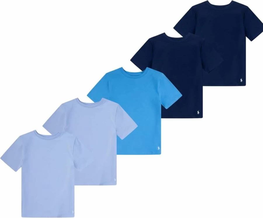POLO RALPH LAUREN Boys' Cotton Multi-Pack Short Sleeve Undershirts - Classic Fit Crewneck Tees for Kids