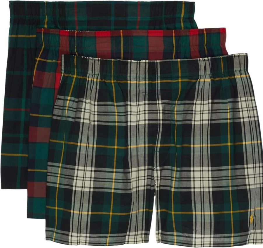 POLO RALPH LAUREN Men's Classic Fit Cotton Boxer Briefs 3-Pack, Soft Breathable Underwear