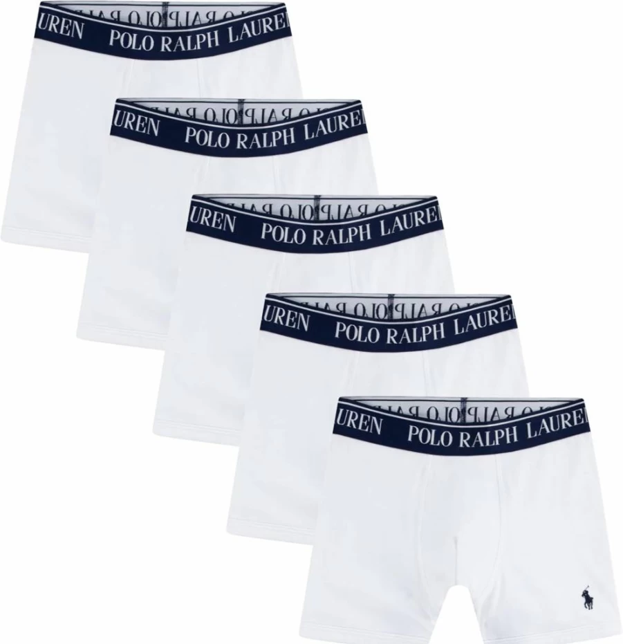 POLO RALPH LAUREN Boys' 5-Pack Cotton Boxer Briefs - Soft Underwear for Kids