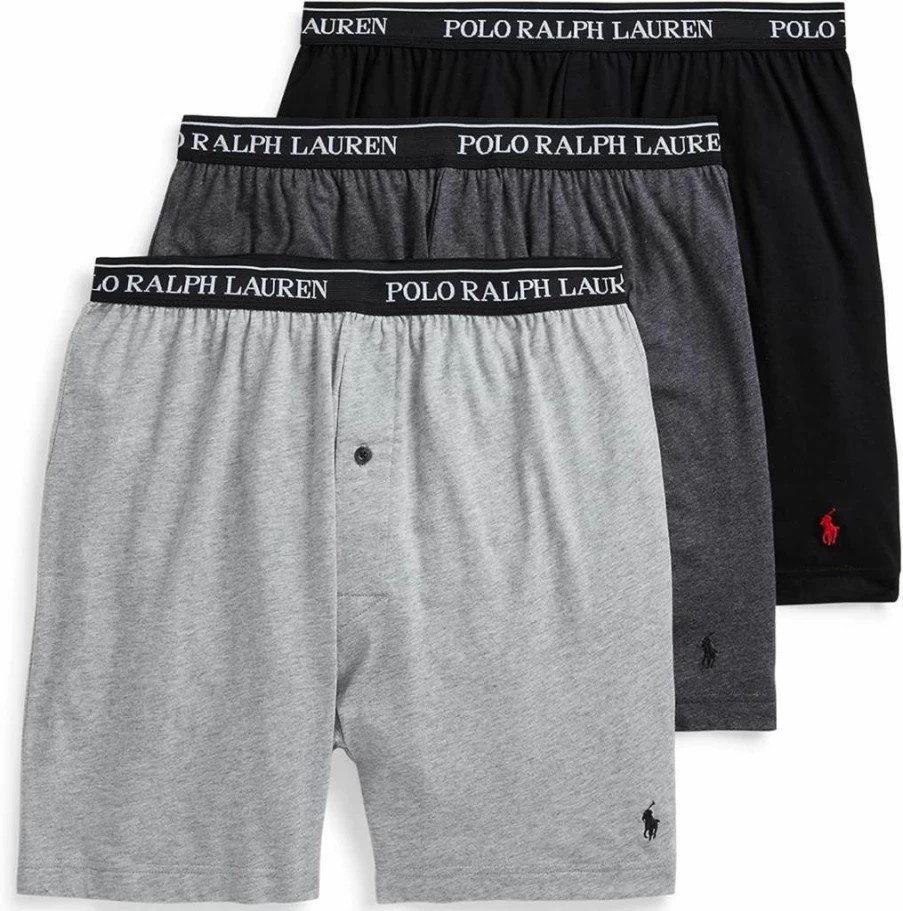 POLO RALPH LAUREN Men's Classic Fit Cotton Boxer Briefs 3-Pack - Soft Breathable Underwear Multipack
