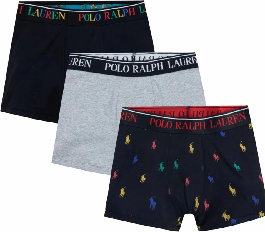 POLO RALPH LAUREN Boys' Cotton 3-Pack Boxer Briefs - Soft Comfort Underwear for Kids