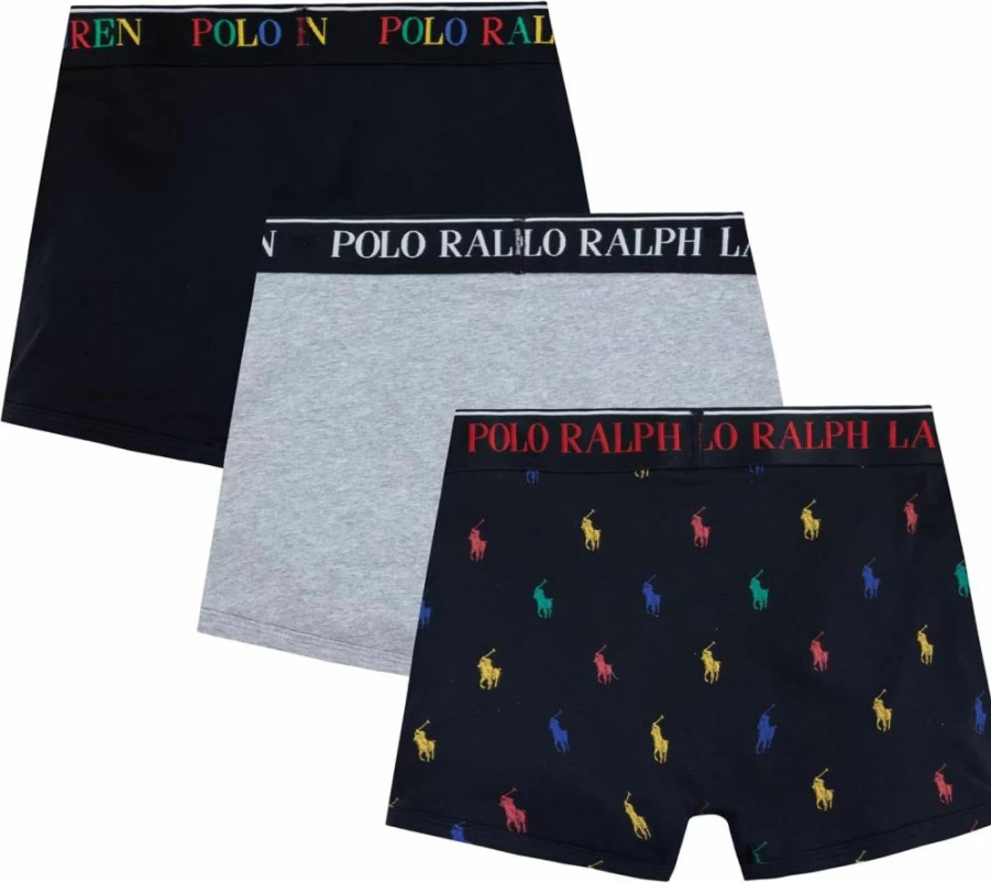 POLO RALPH LAUREN Boys' Cotton 3-Pack Boxer Briefs - Soft Comfort Underwear for Kids