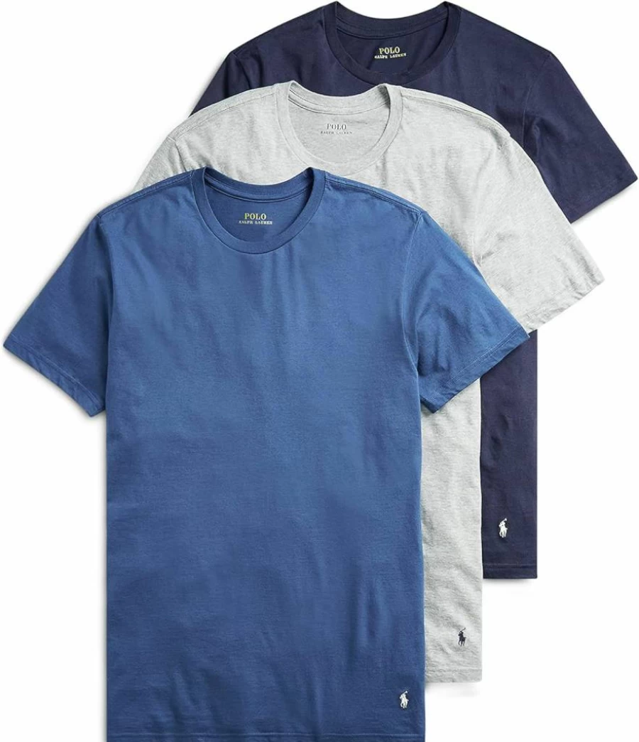 POLO Ralph Lauren Men's Slim Fit Moisture-Wicking Crew Neck Undershirts 3-Pack