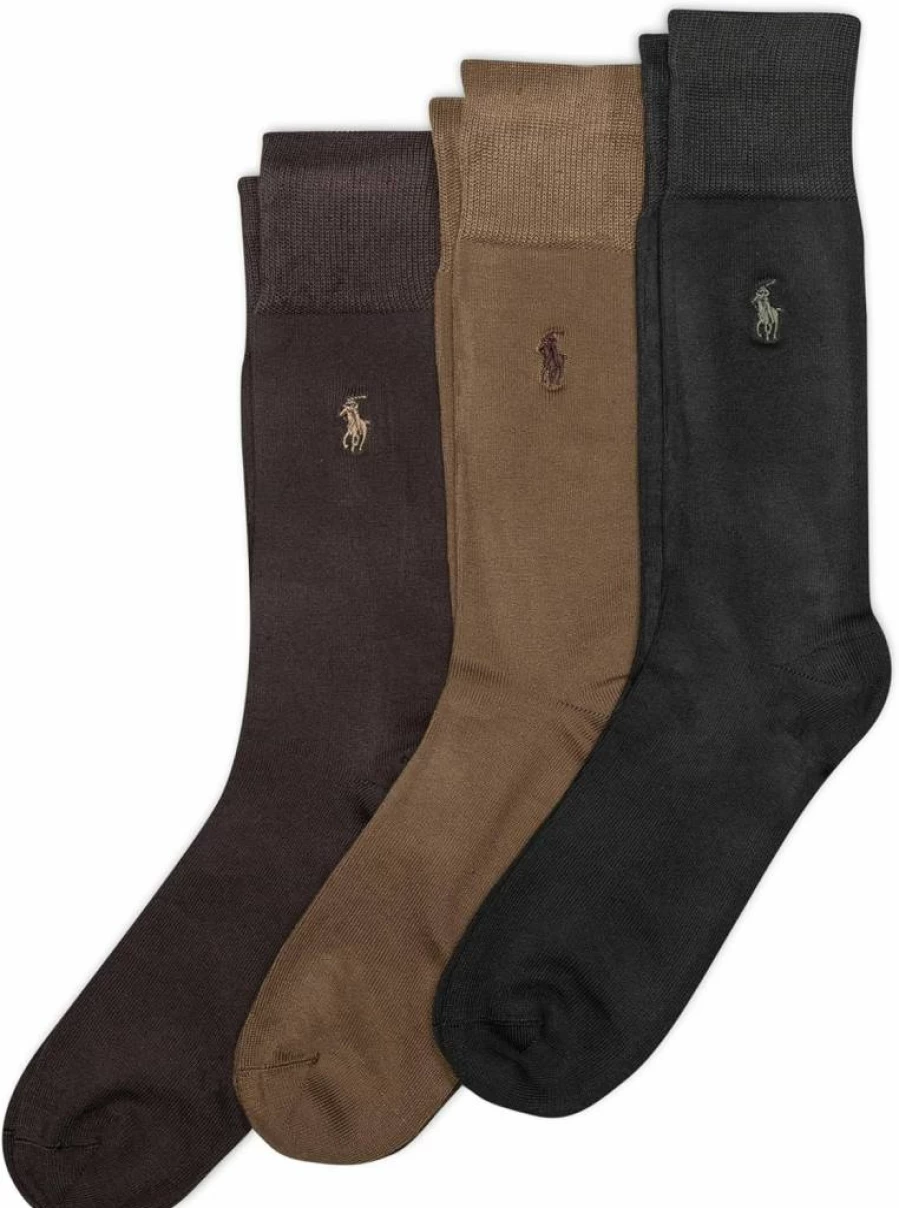 POLO RALPH LAUREN Men's Dress Socks 3-Pack - Super Soft Crew Socks with Reinforced Heel & Toe for Comfort & Durability
