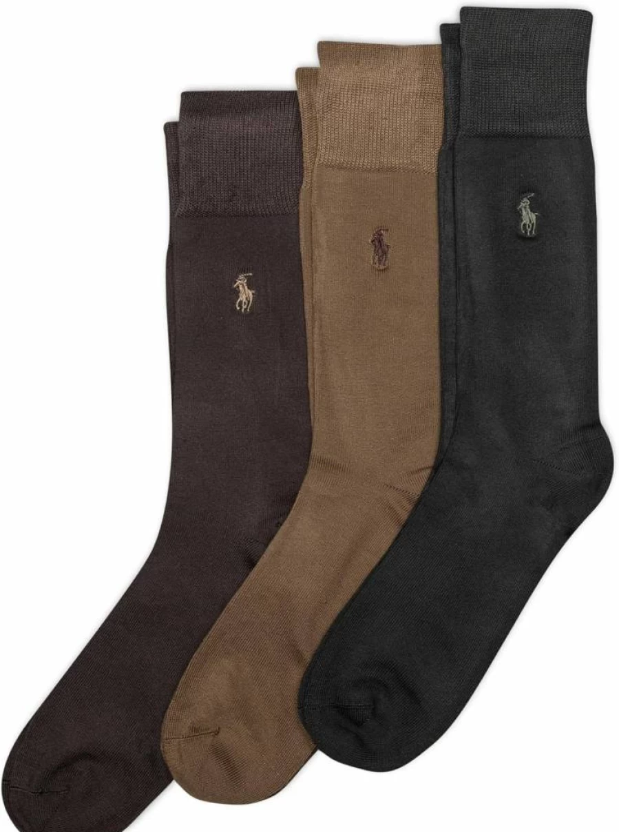 POLO RALPH LAUREN Men's Dress Socks 3-Pack - Super Soft Crew Socks with Reinforced Heel & Toe for Comfort & Durability