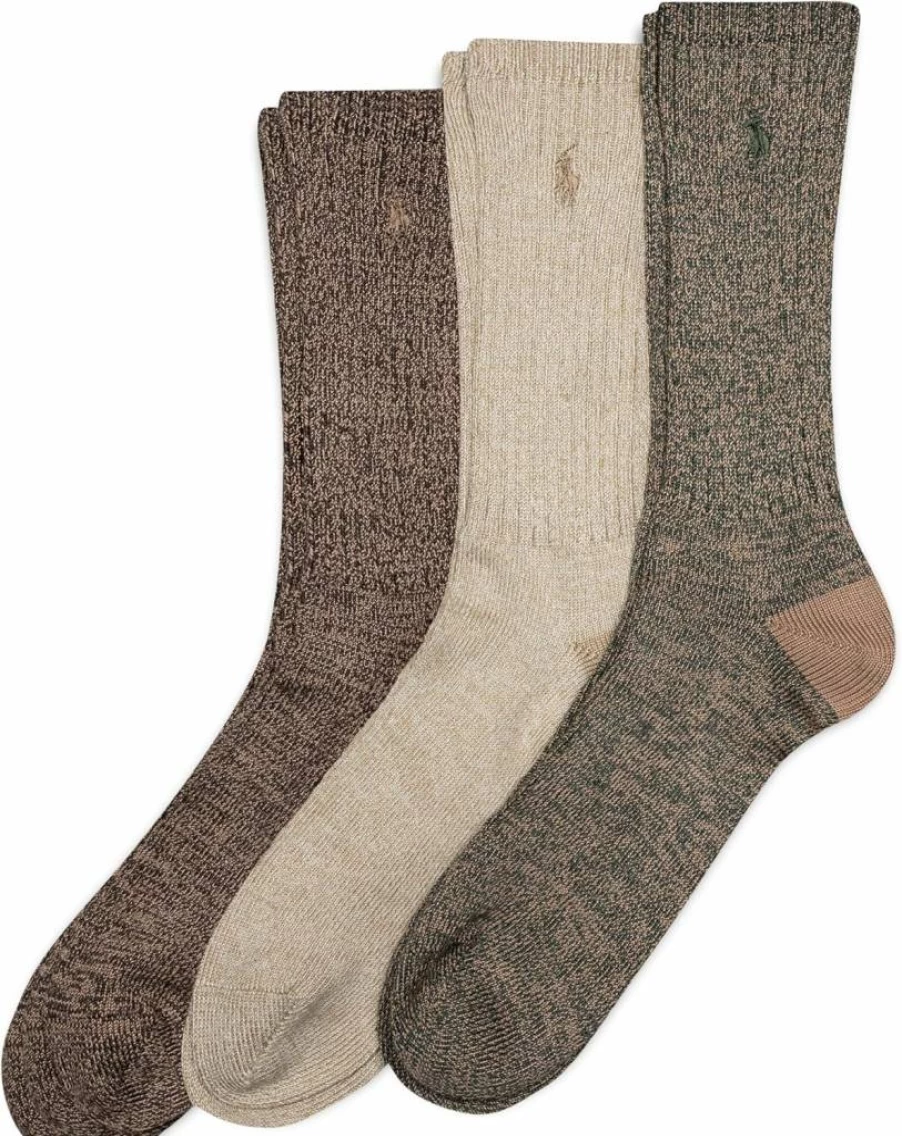 POLO RALPH LAUREN Men's Casual Crew Socks 3-Pack - Super Soft, Reinforced Heel & Toe, Comfortable Everyday Socks