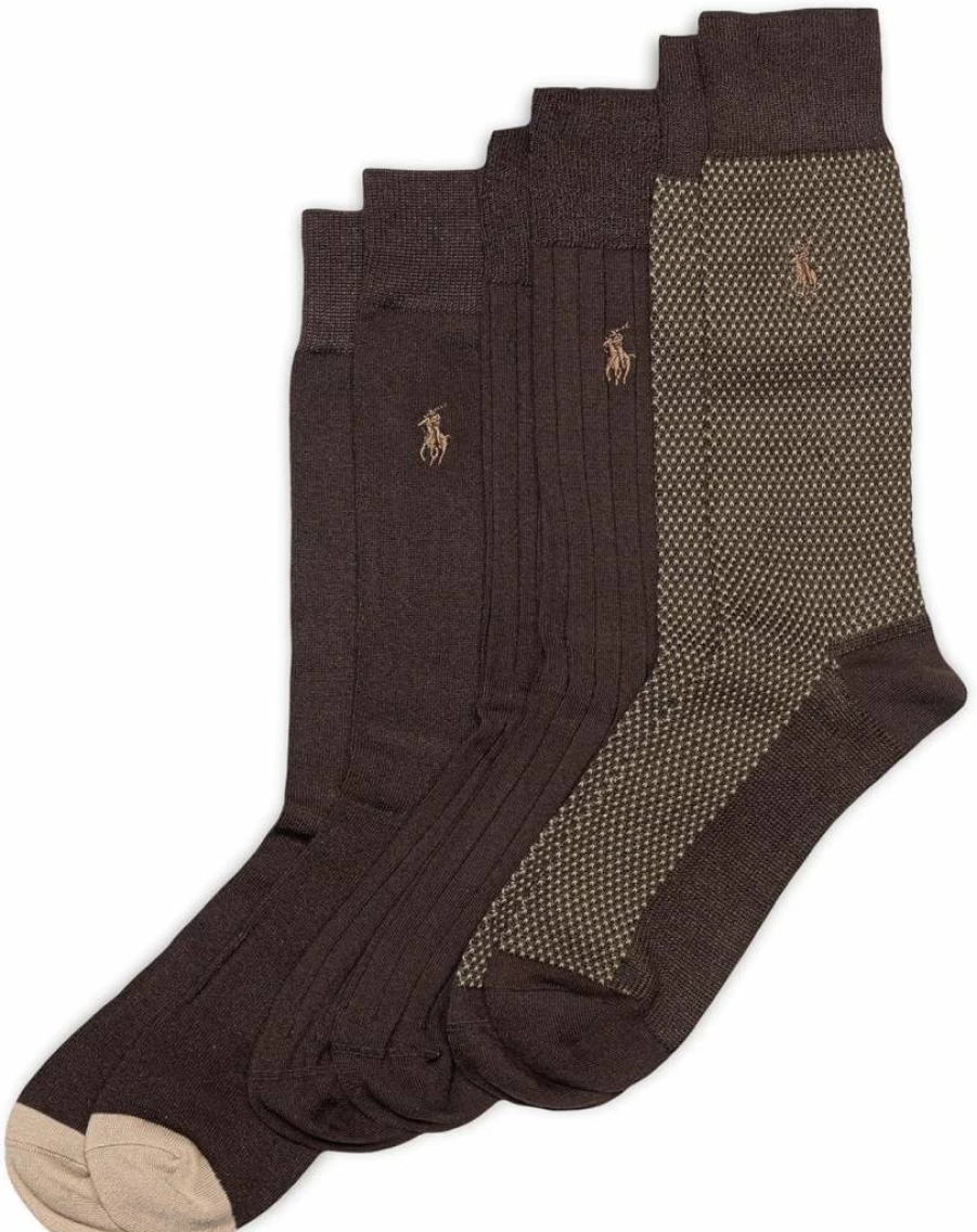POLO RALPH LAUREN Men's Dress Socks 3-Pack - Super Soft Birdseye Cotton, Embroidered Pony Logo, Reinforced Heel & Toe for Comfort